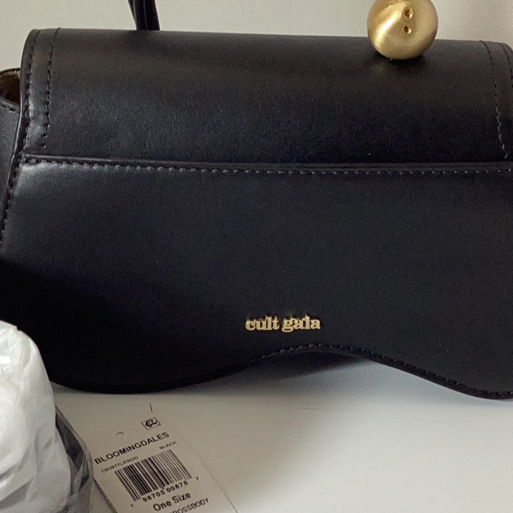 cult gaia Black Shoulder Bag with Gold Accents - Picture 13 of 16